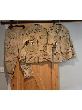 Lot of 3 USAF Jacket & Pants Mens M Desert Camo DCU BDU Ripstop Coat USCENTAF